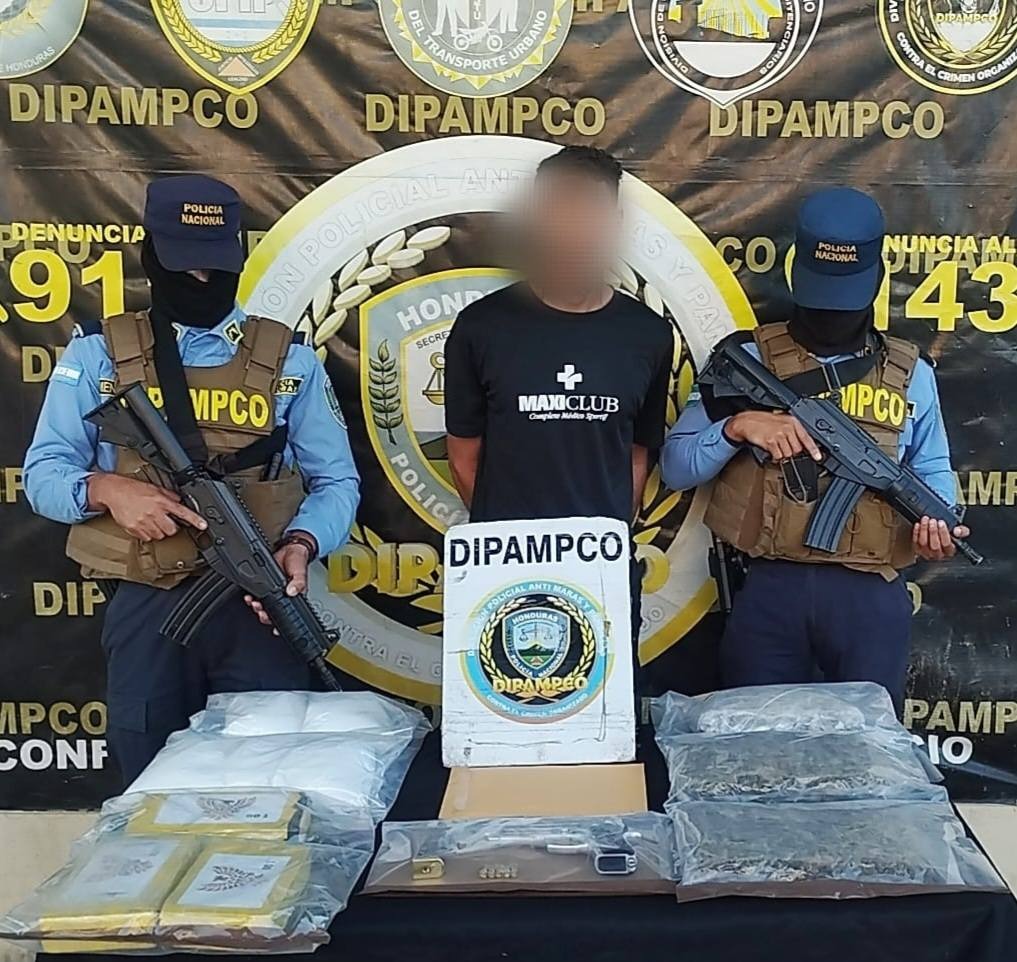 DIPAMPCO decomisa más de un millón de lempiras en drogas y captura a presunto distribuidor